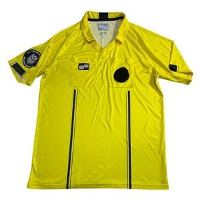 Official Sports US Soccer Referee Jersey Yellow Mens XL USSF Patch-2173